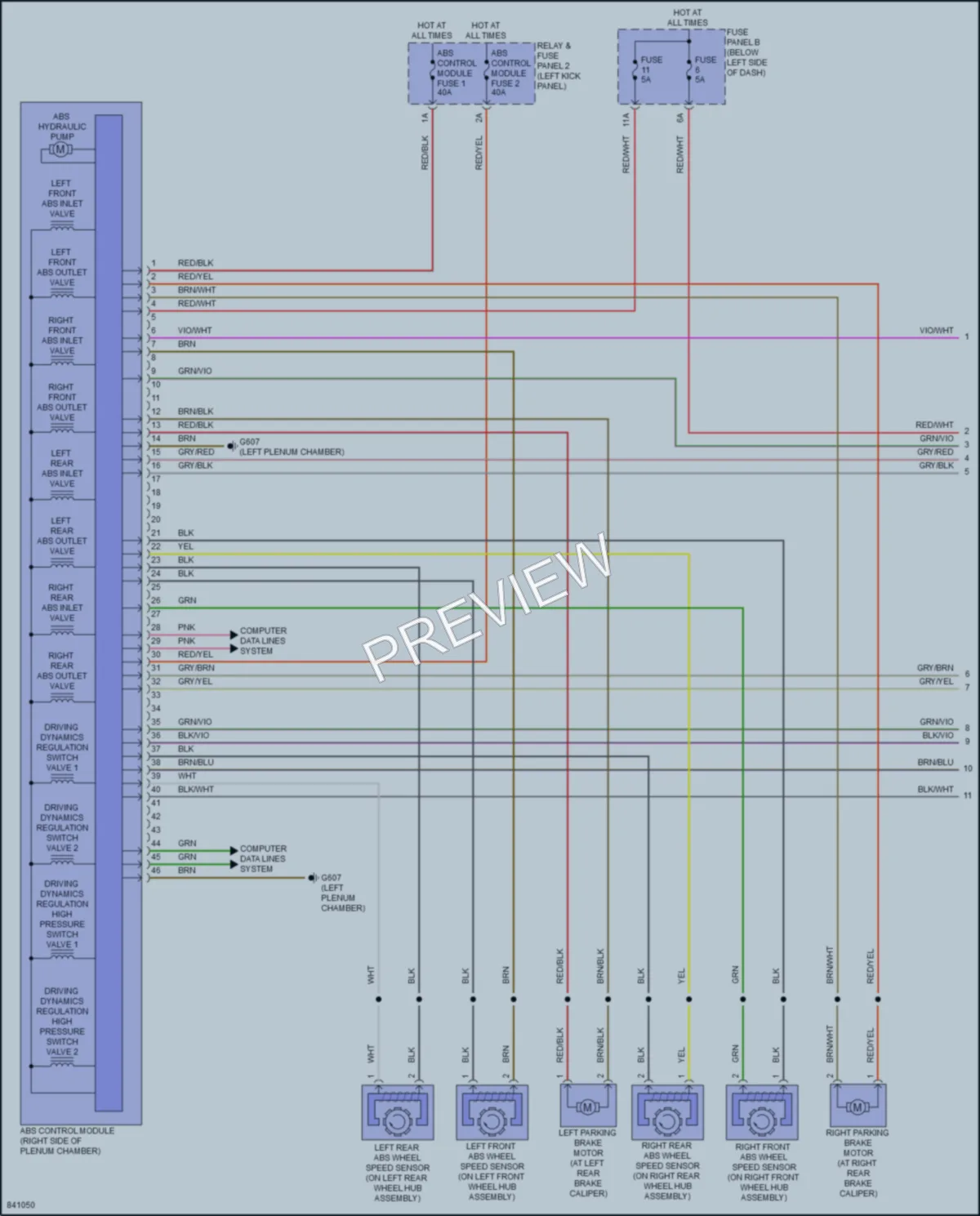 2023 Audi A8L Anti Lock Brakes wiring diagram preview