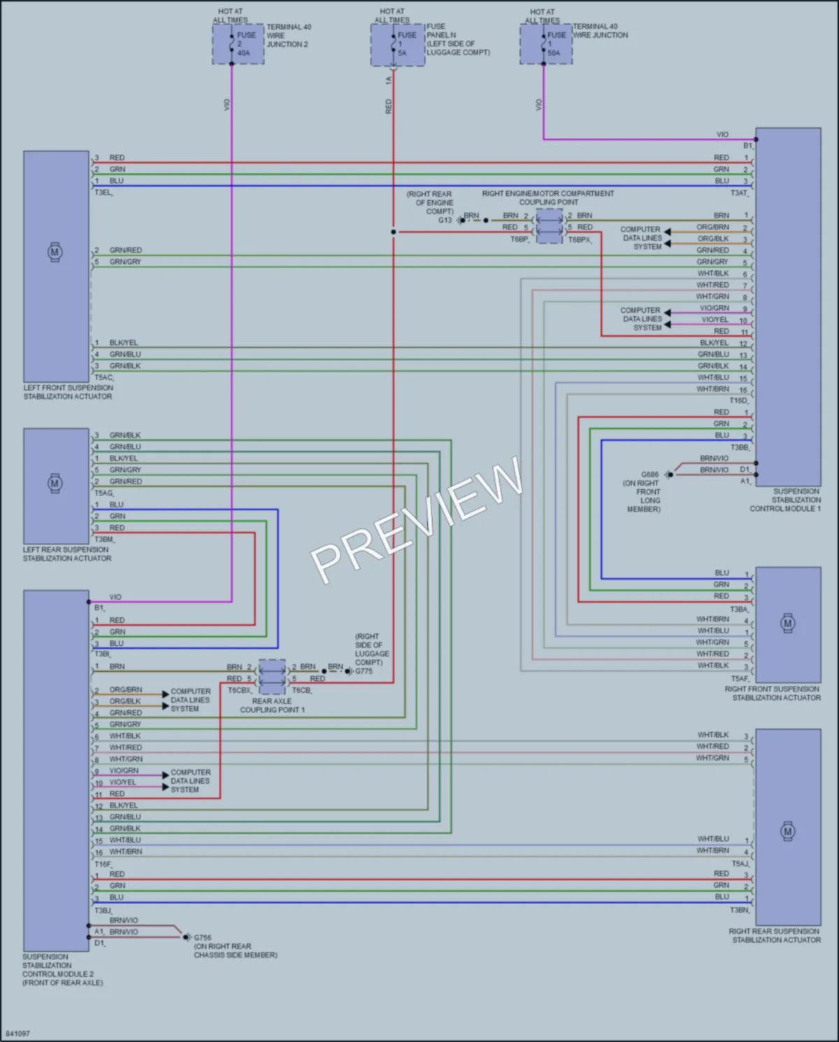 2023 Audi A8L Electronic Suspension wiring diagram preview