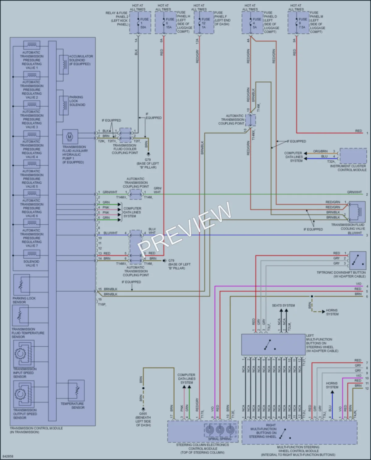 2023 Audi A8L Transmission wiring diagram preview