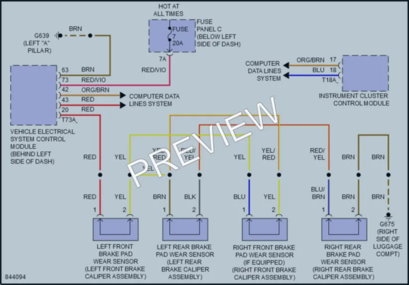 2023 Audi A8L Warning Systems wiring diagram preview