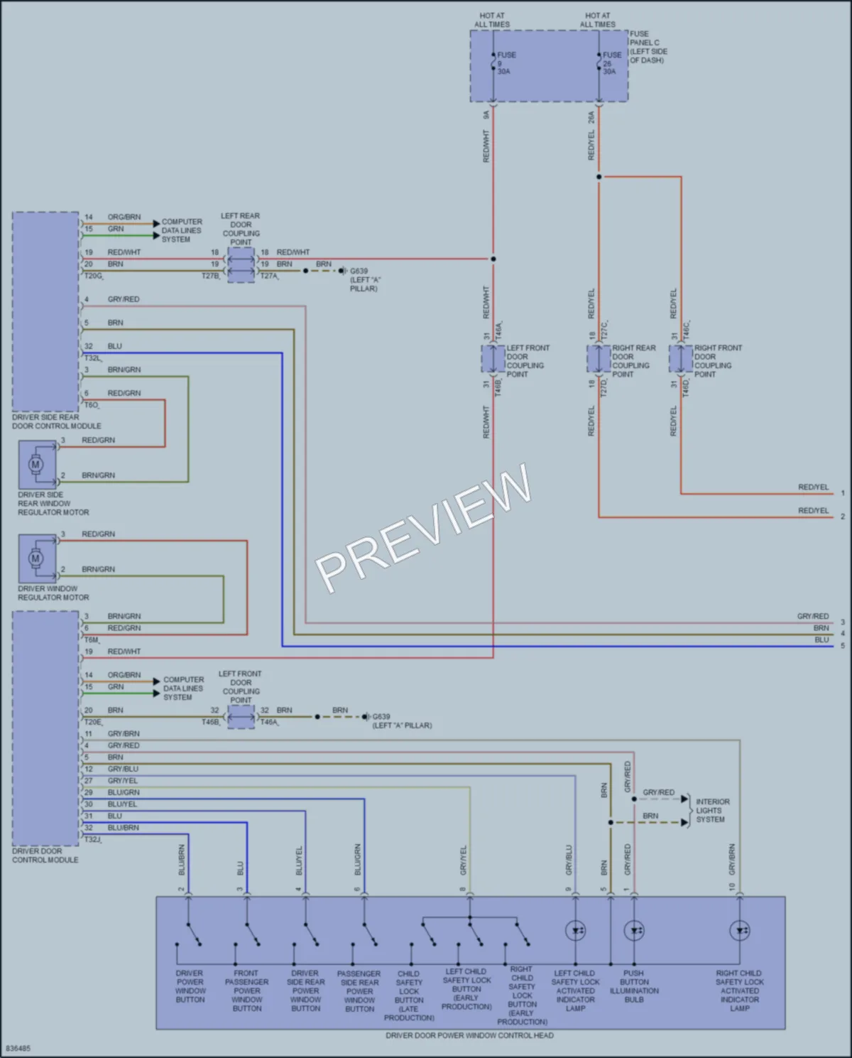 2023 Audi Q4etron Power Windows wiring diagram preview