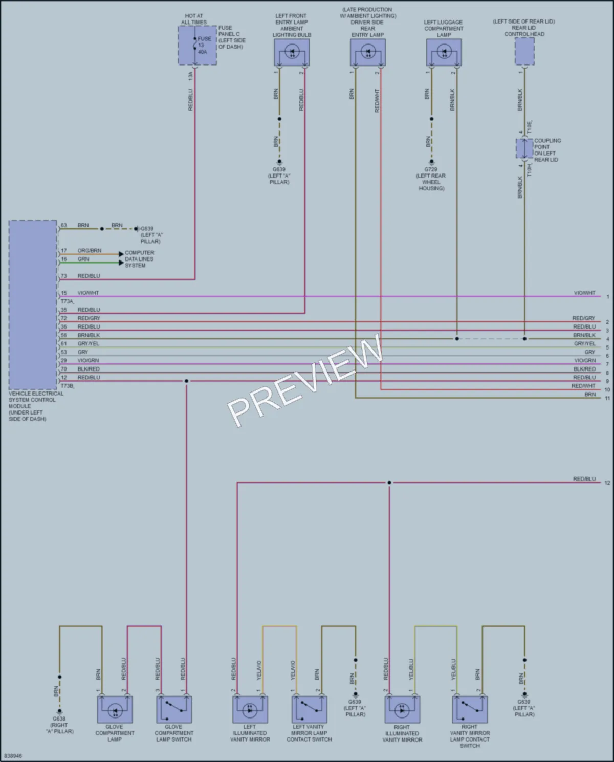 2023 Audi Q4etronSportback Interior Lights wiring diagram preview