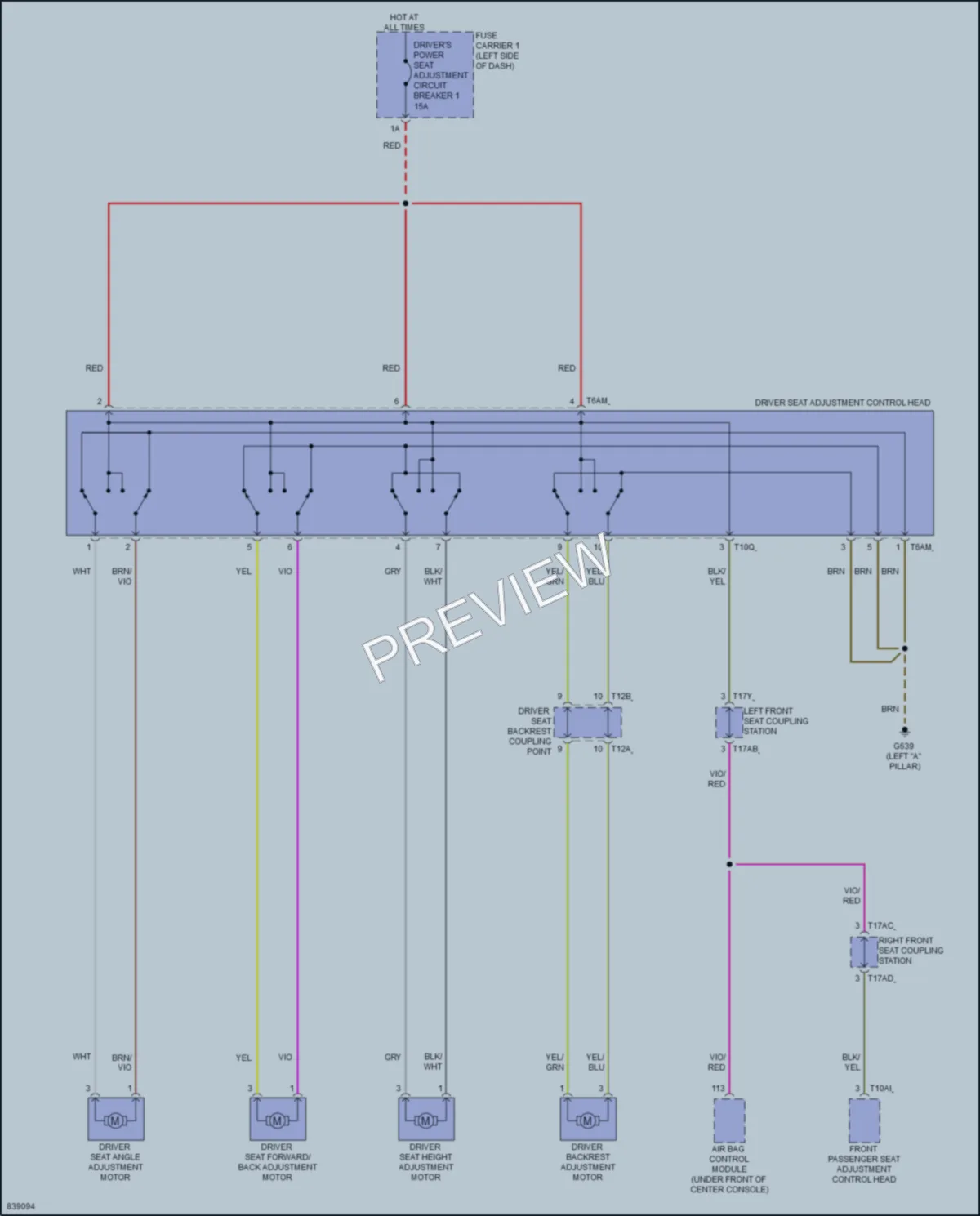 2023 Audi Q4etronSportback Power Seats wiring diagram preview