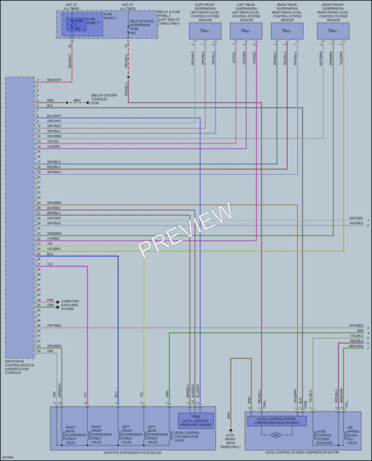 2023 Audi Q5e Electronic Suspension wiring diagram preview