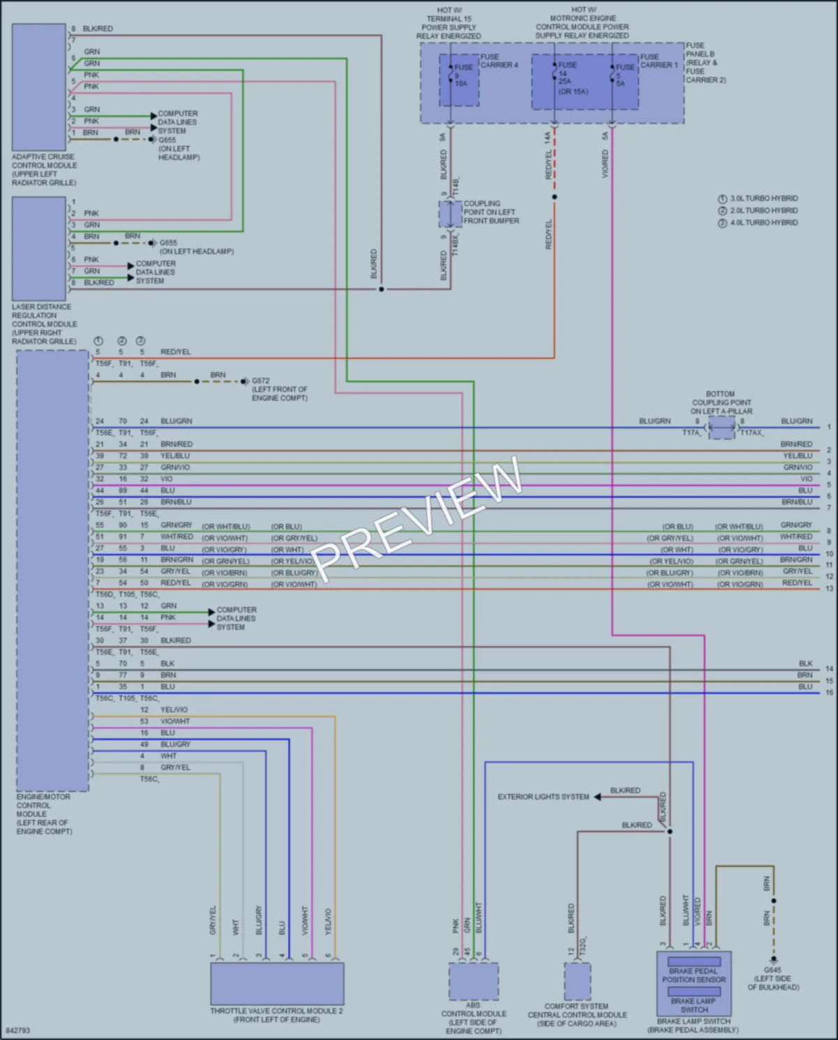 2023 Audi Q7 Cruise Control wiring diagram preview