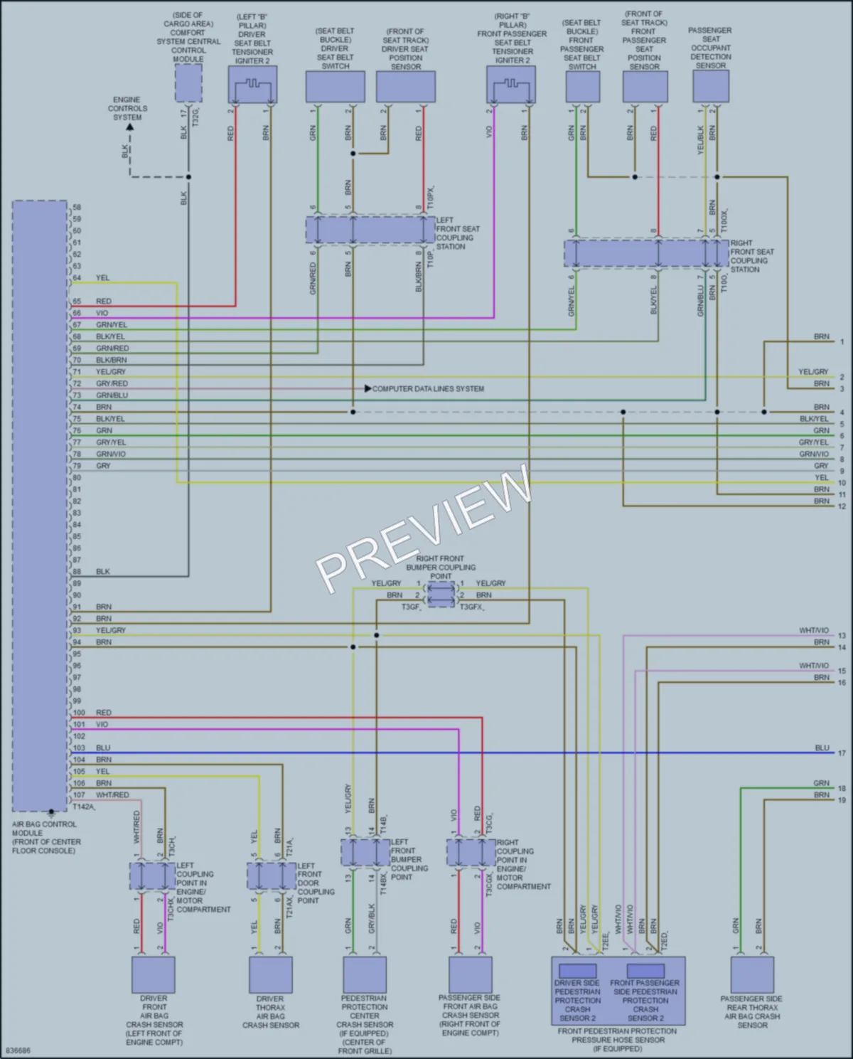 2023 Audi Q7 Supplemental Restraints wiring diagram preview