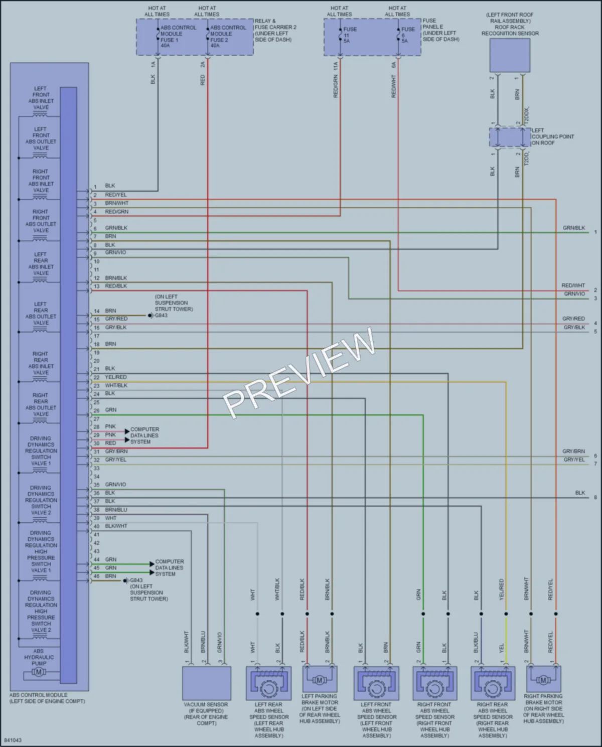 2023 Audi Q8 Anti Lock Brakes wiring diagram preview