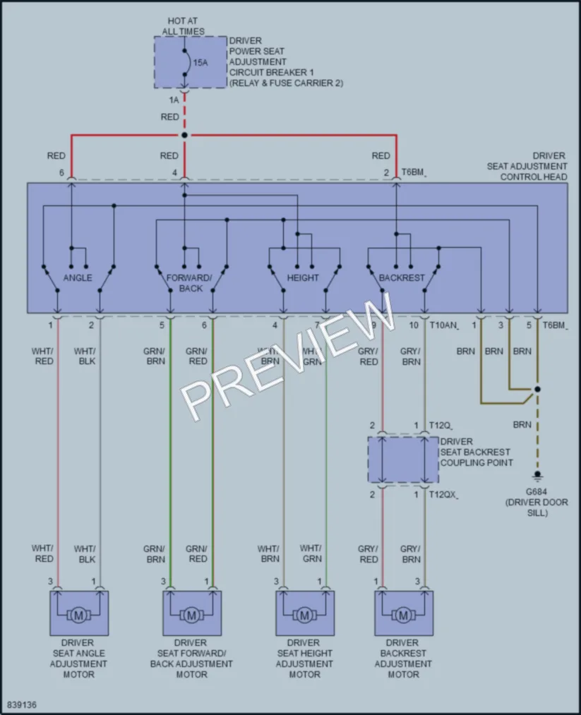 2023 Audi Q8 Power Seats wiring diagram preview