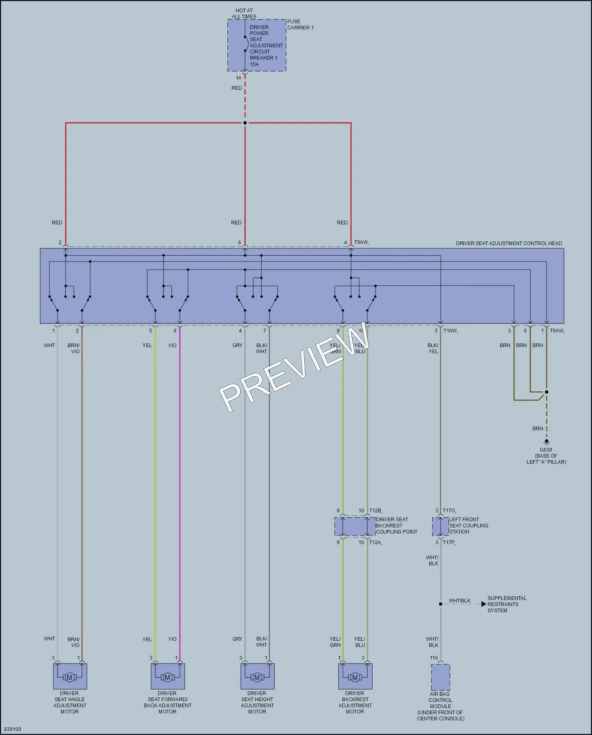2023 Audi S3 Power Seats wiring diagram preview