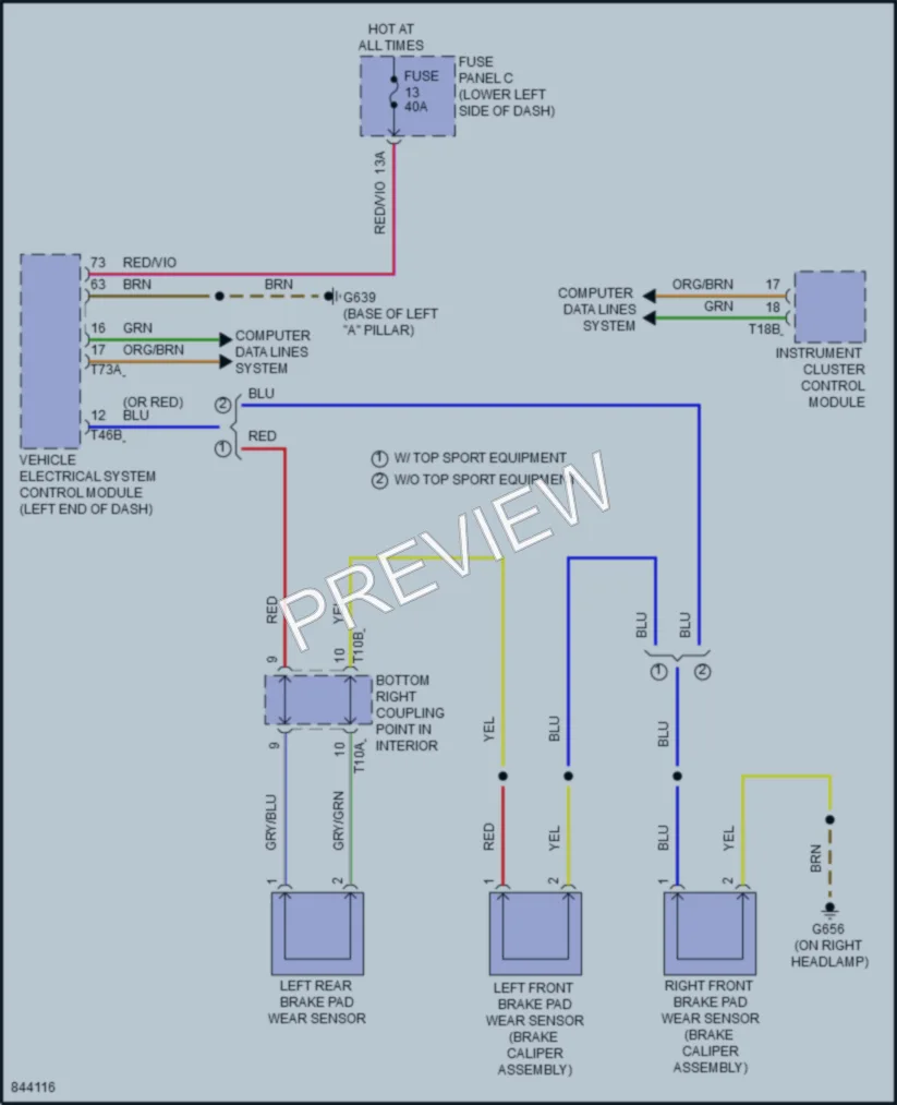2023 Audi S3 Warning Systems wiring diagram preview