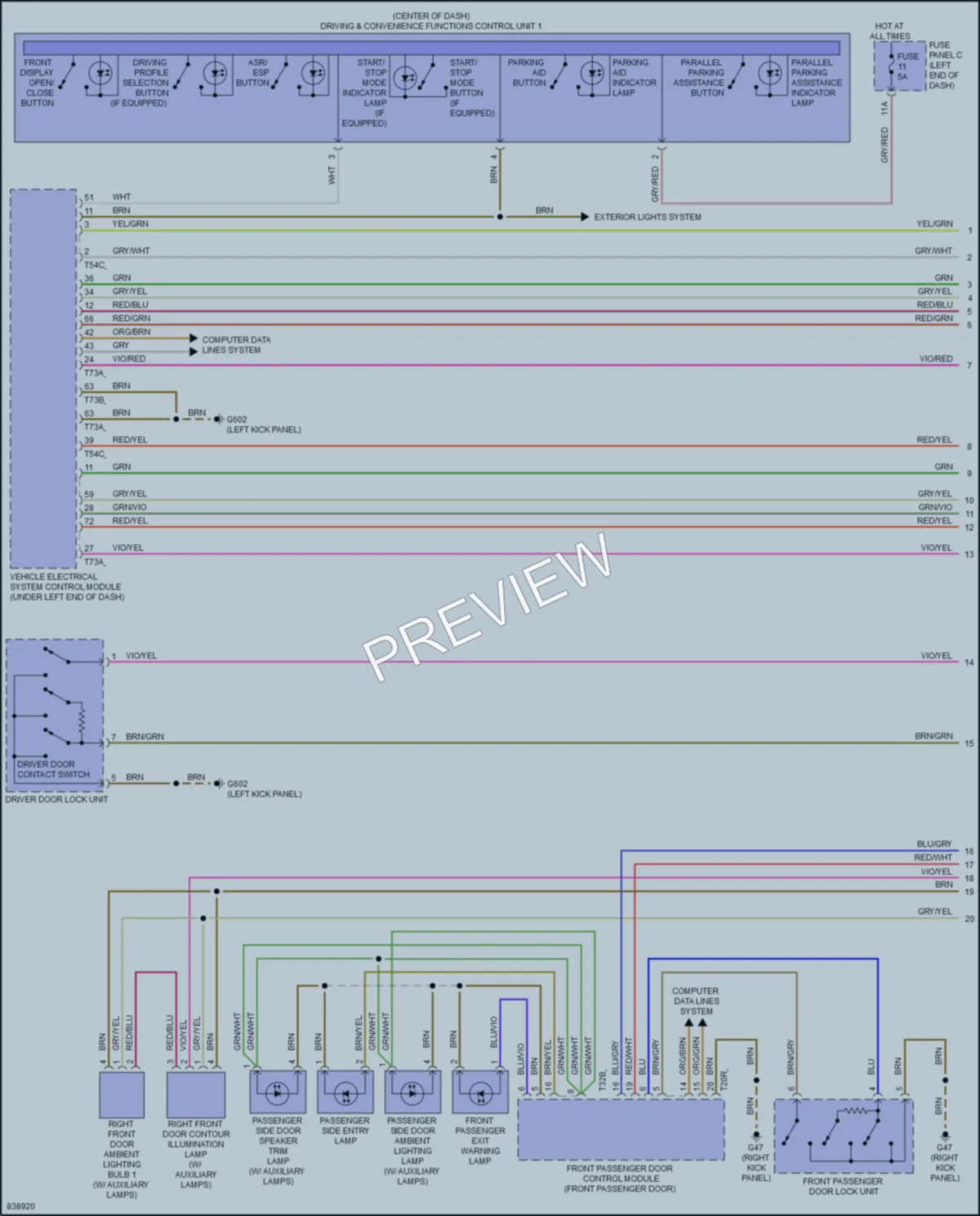 2023 Audi S4 Interior Lights wiring diagram preview