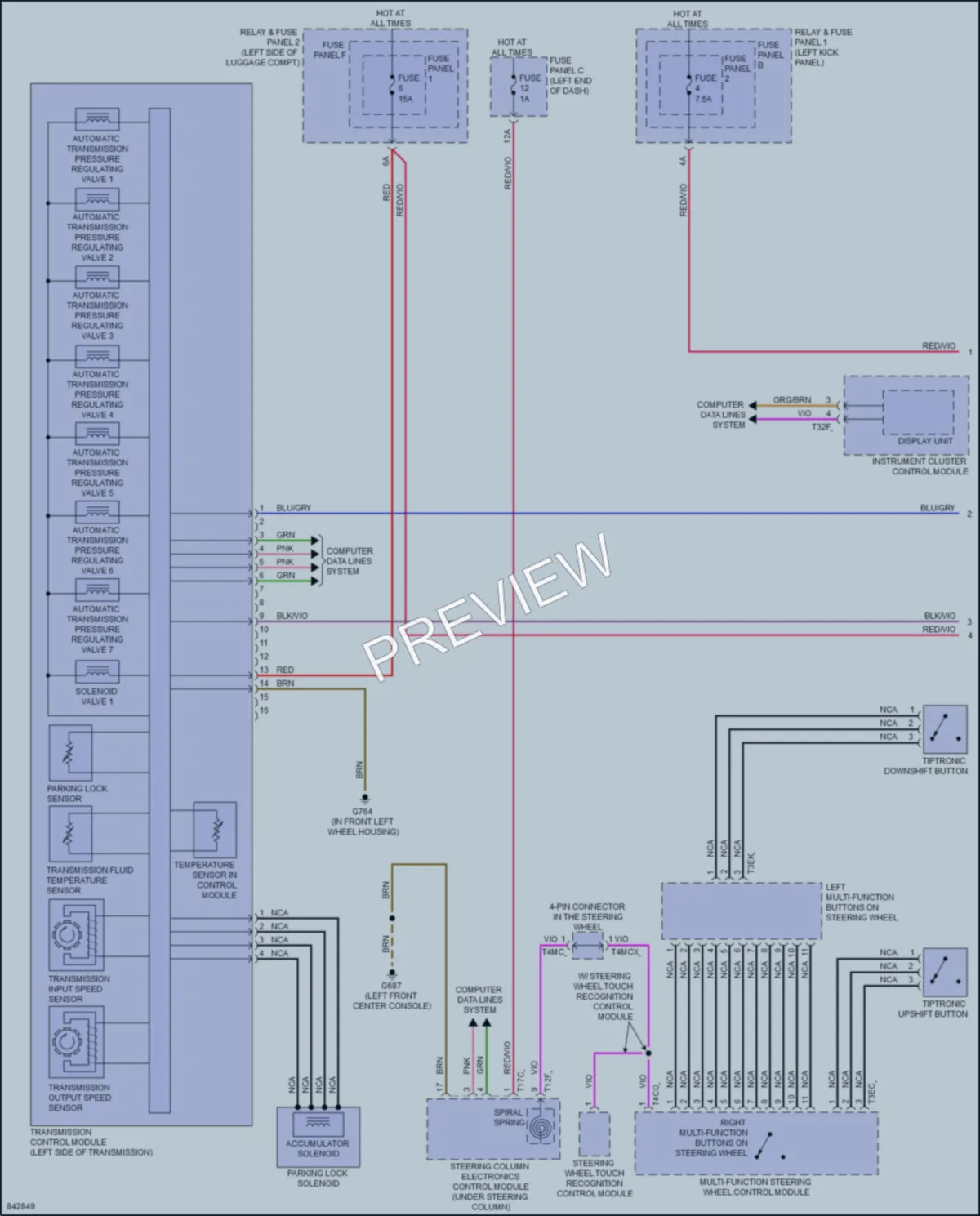 2023 Audi S5 Transmission wiring diagram preview