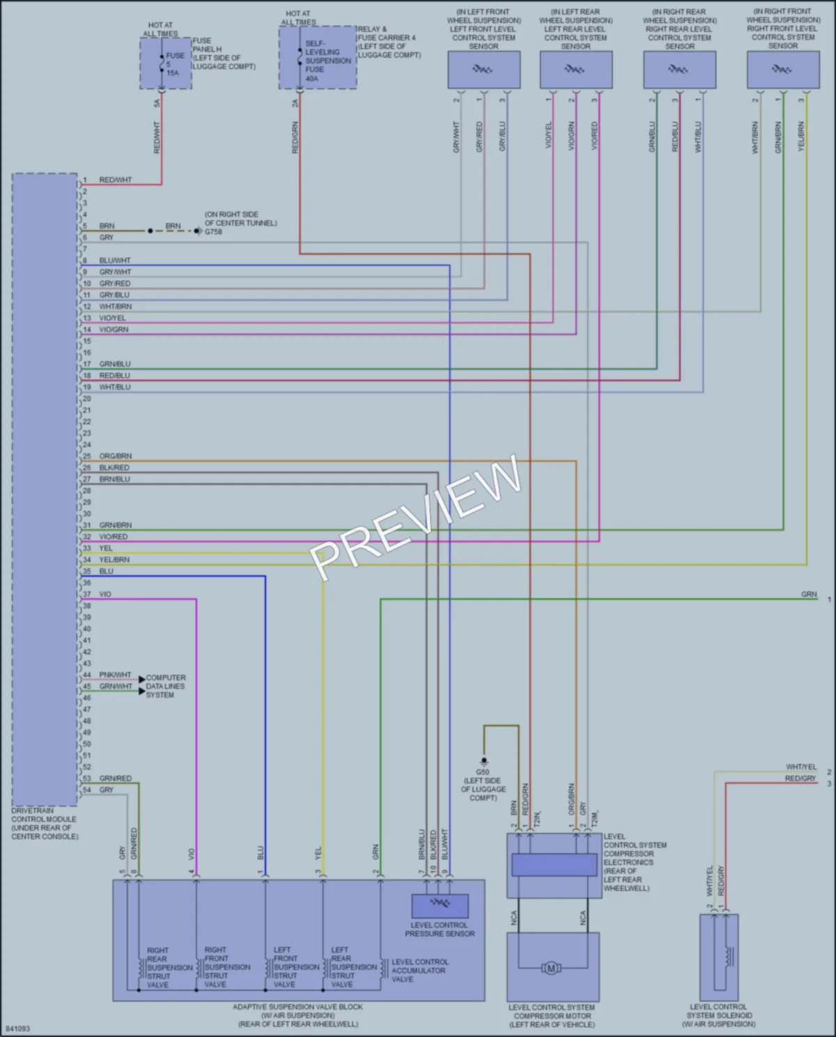 2023 Audi S6 Electronic Suspension wiring diagram preview