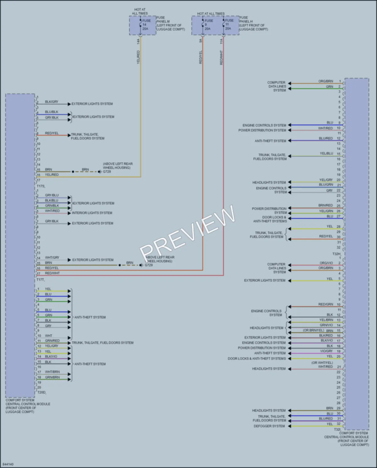 2023 Audi S7 Body Control Modules wiring diagram preview