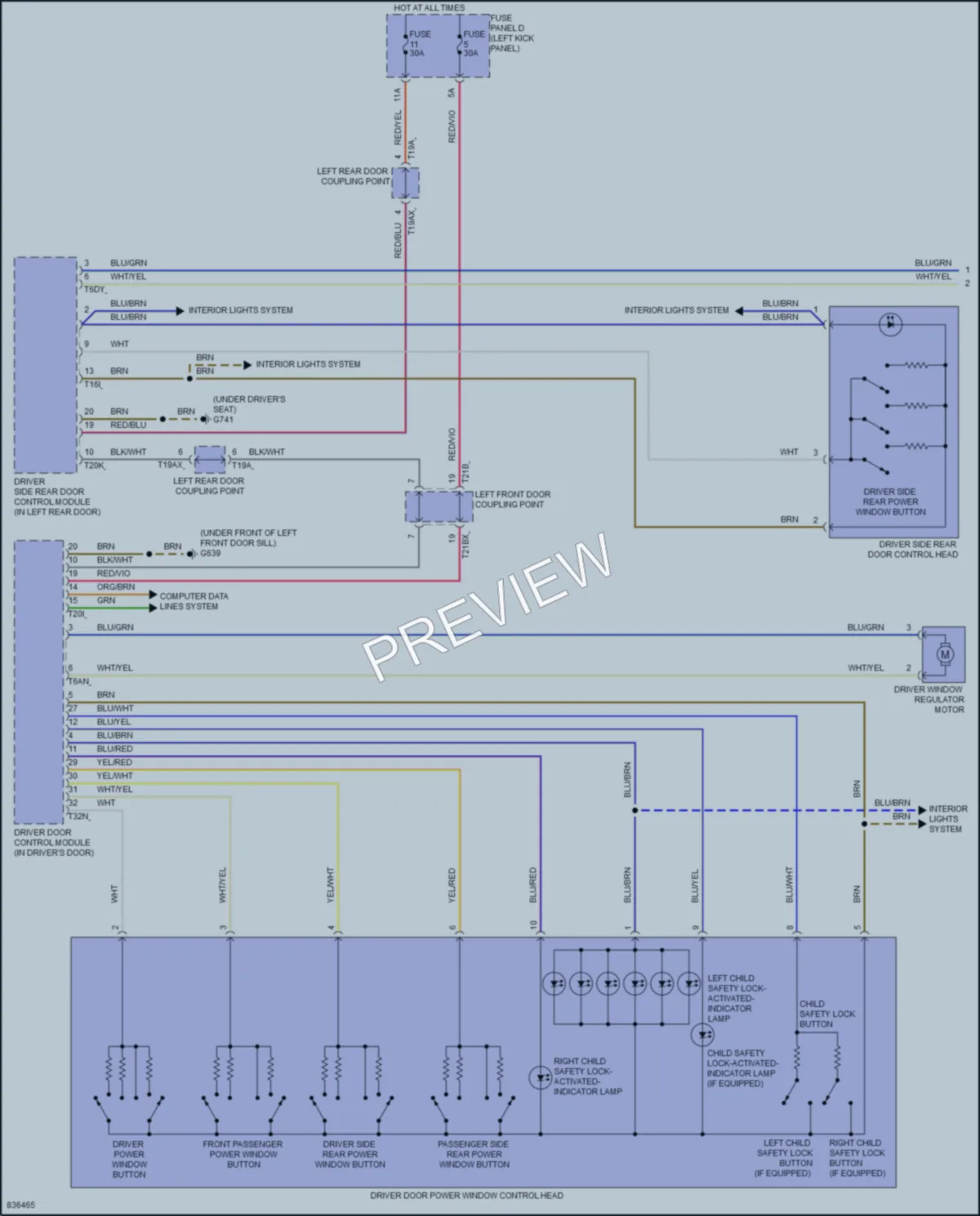 2023 Audi S7 Power Windows wiring diagram preview
