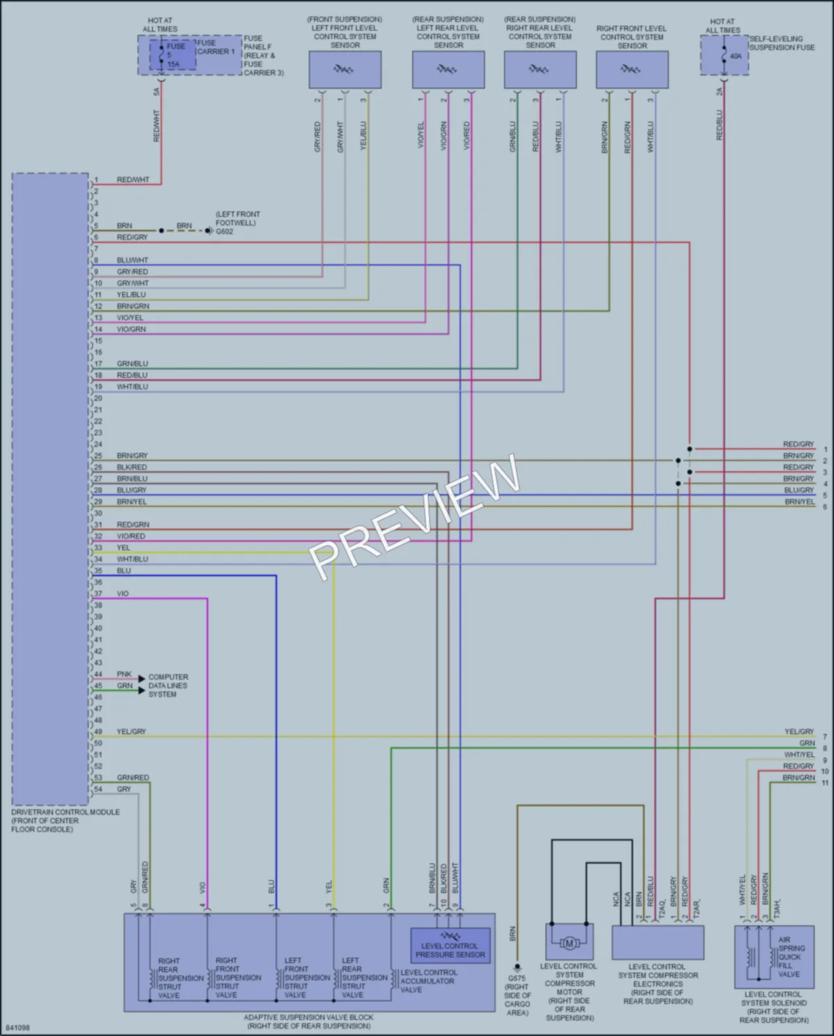 2023 Audi SQ7 Electronic Suspension wiring diagram preview