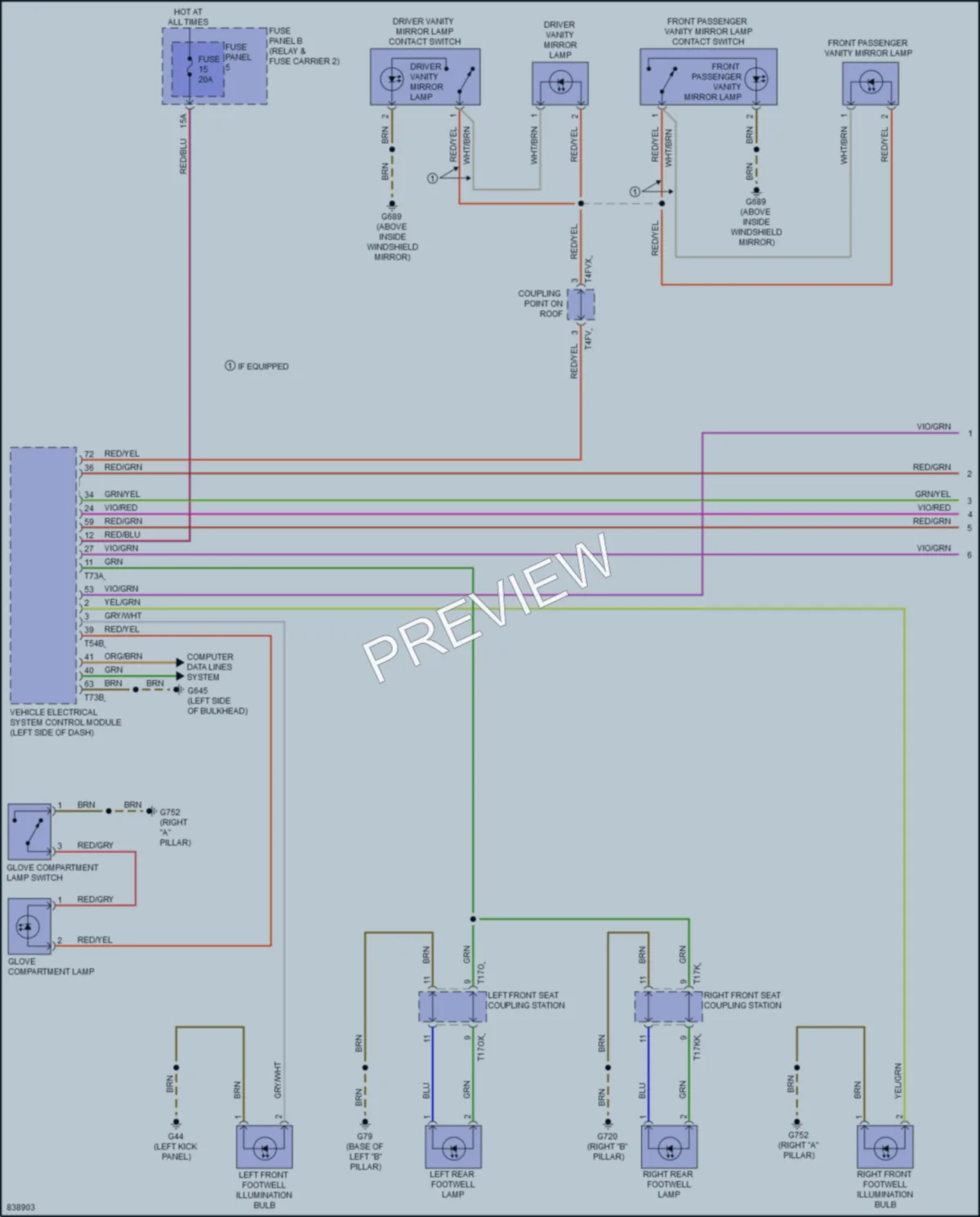 2023 Audi SQ7 Interior Lights wiring diagram preview