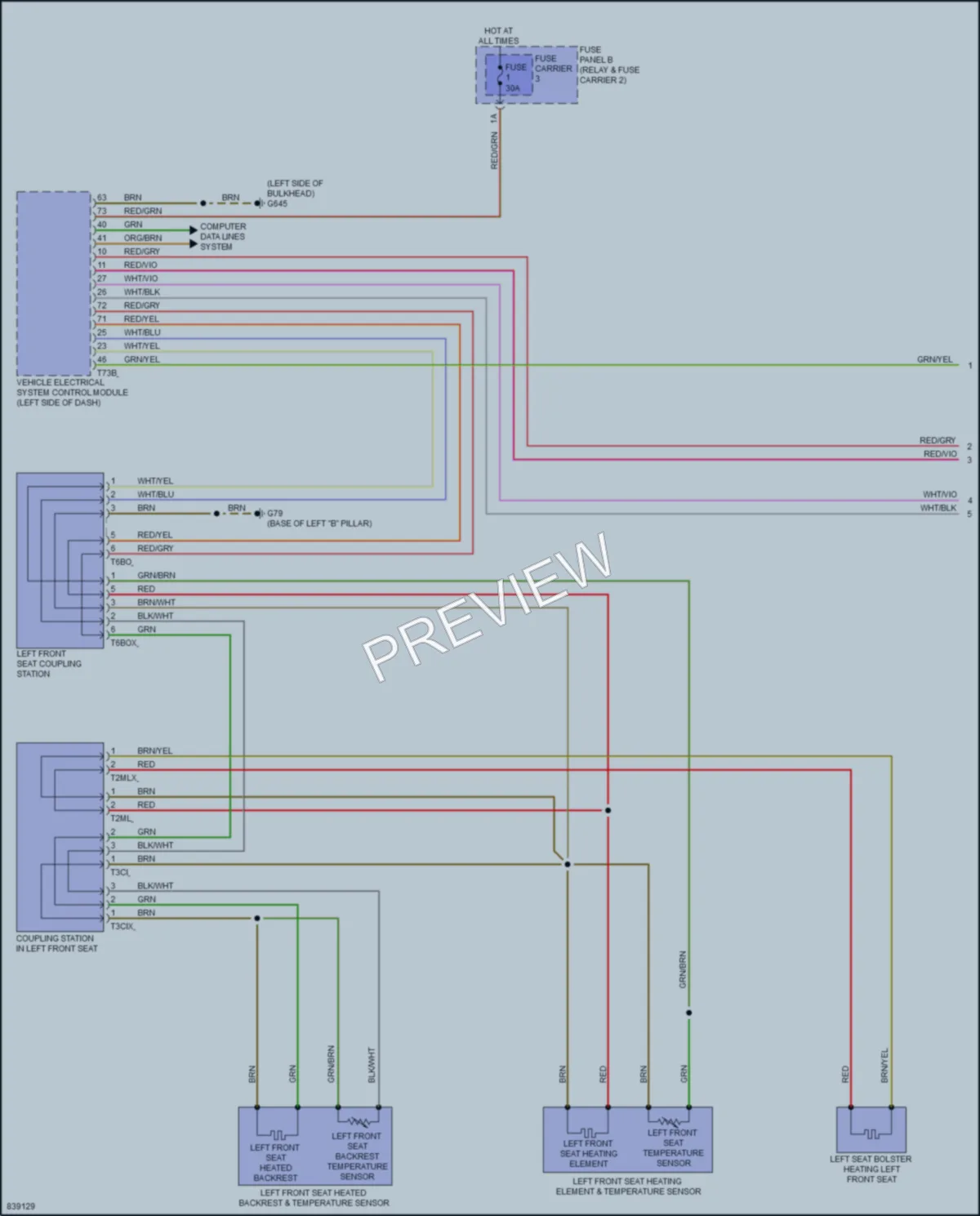 2023 Audi SQ7 Power Seats wiring diagram preview