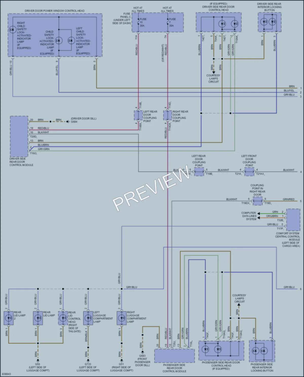 2023 Audi SQ8 Interior Lights wiring diagram preview