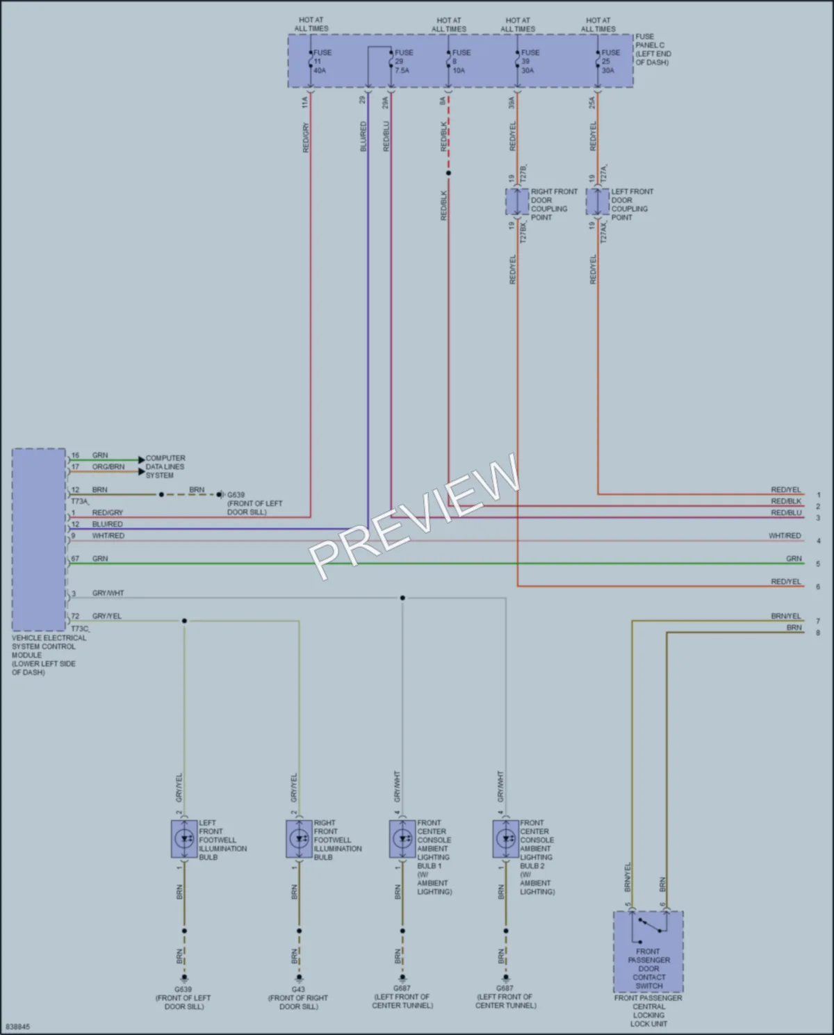 2023 Audi TT Interior Lights wiring diagram preview