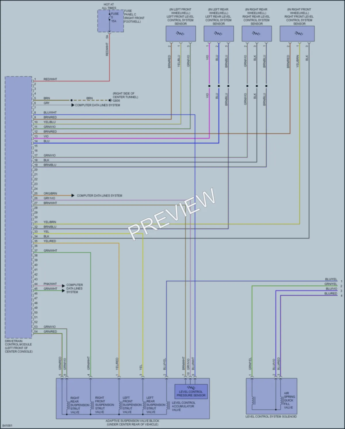 2023 Audi etron Electronic Suspension wiring diagram preview