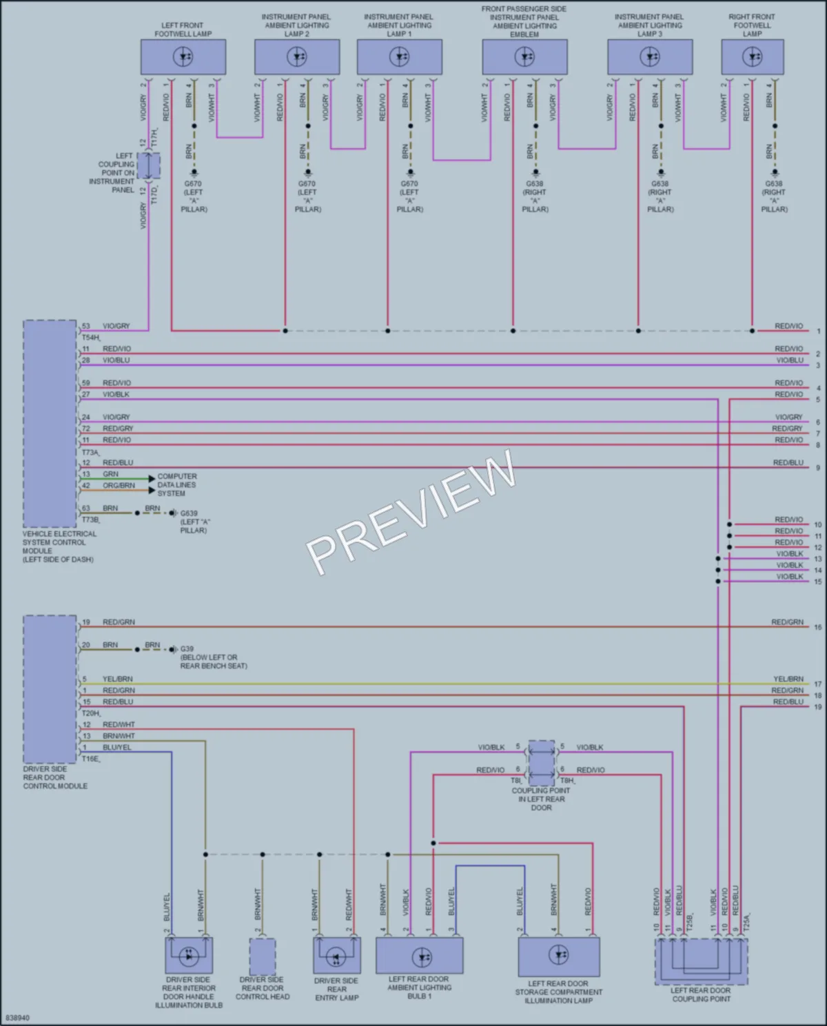 2023 Audi etronGT Interior Lights wiring diagram preview