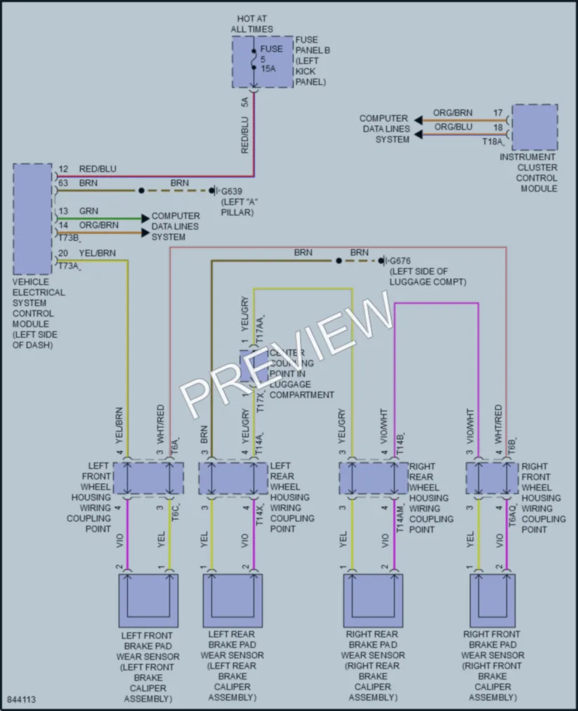 2023 Audi etronGT Warning Systems wiring diagram preview