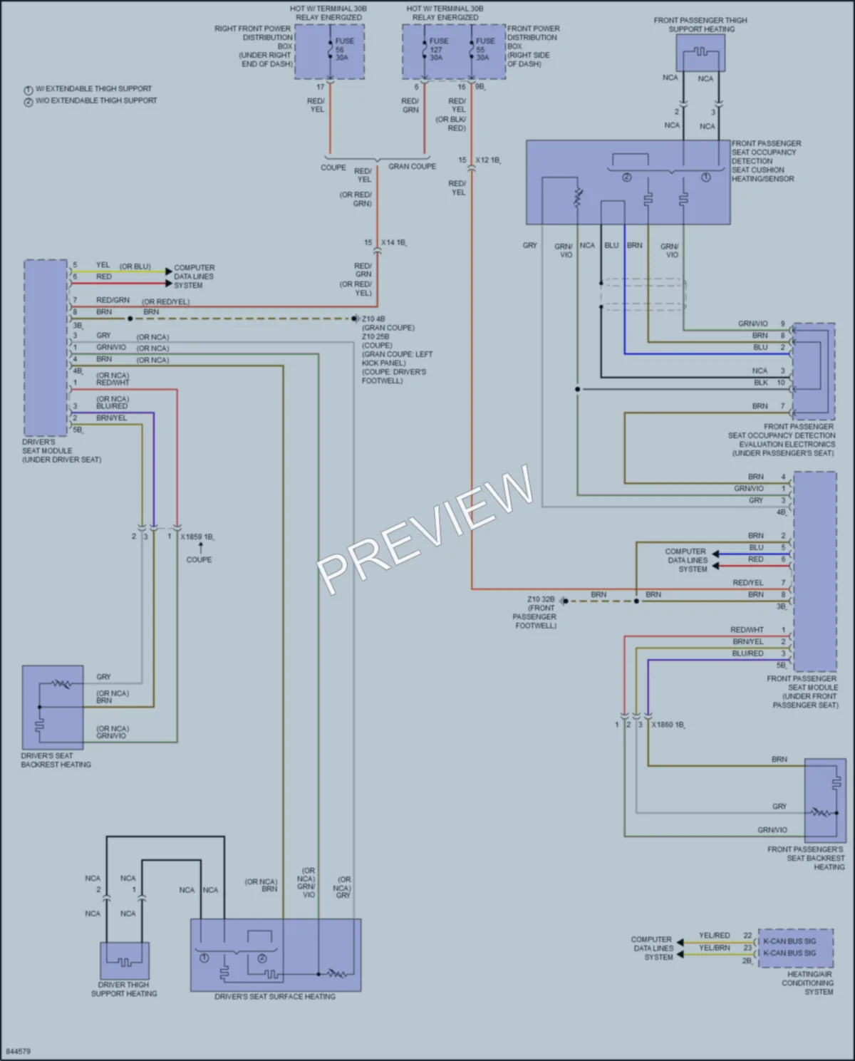 2023 BMW 228iGranCoupe Power Seats wiring diagram preview