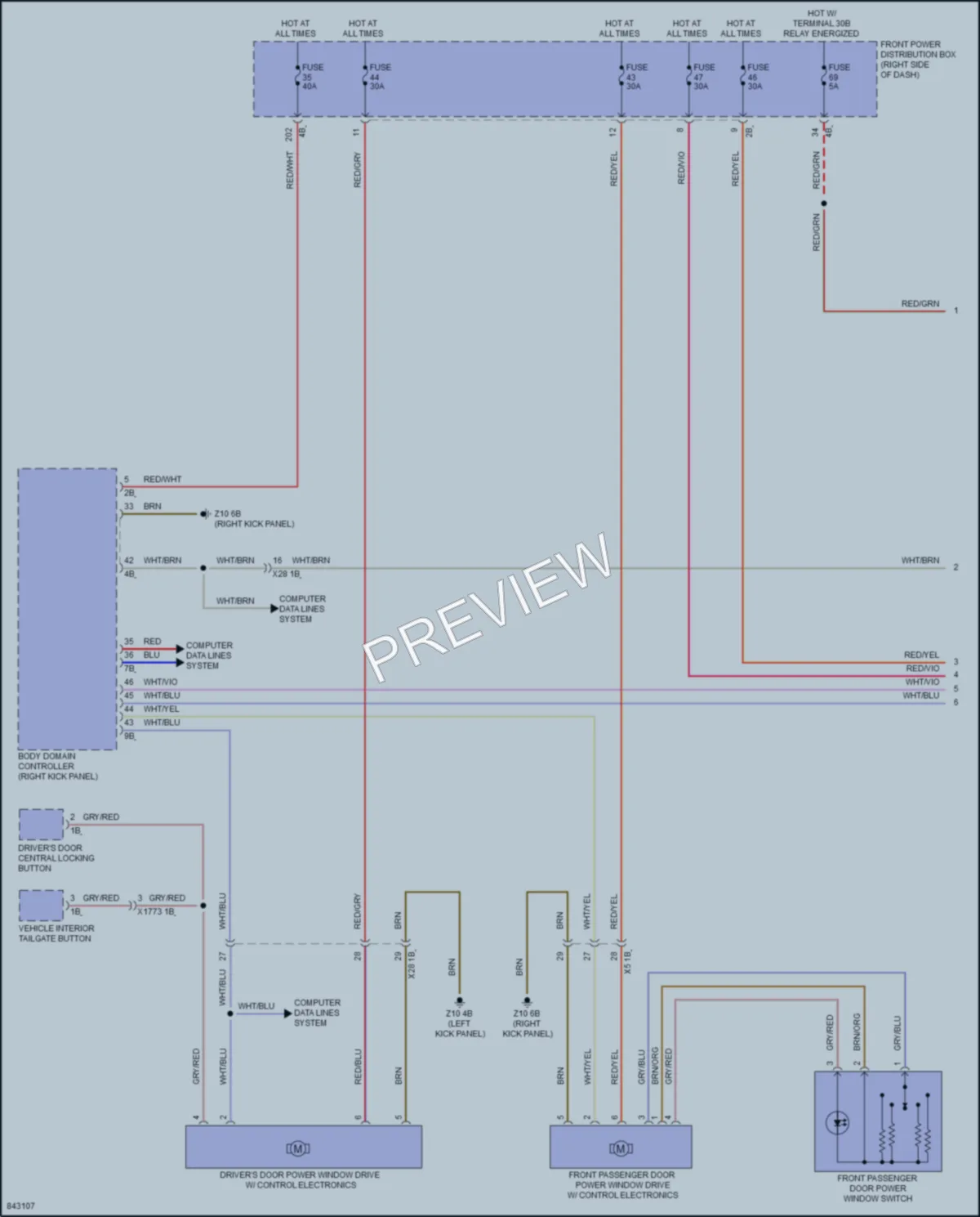 2023 BMW 228iGranCoupe Power Windows wiring diagram preview