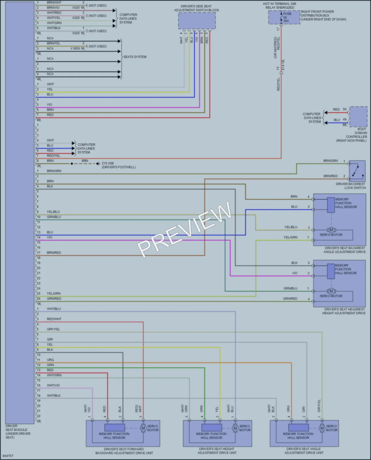 2023 BMW 230i Memory Systems wiring diagram preview