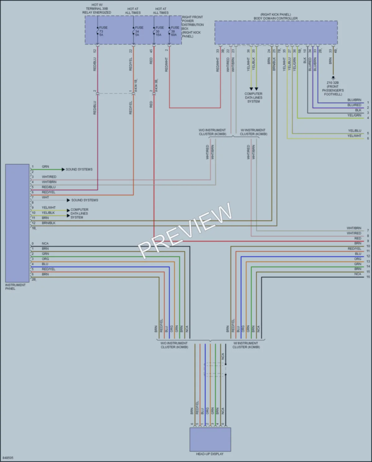 2023 BMW 330e Instrument Cluster wiring diagram preview