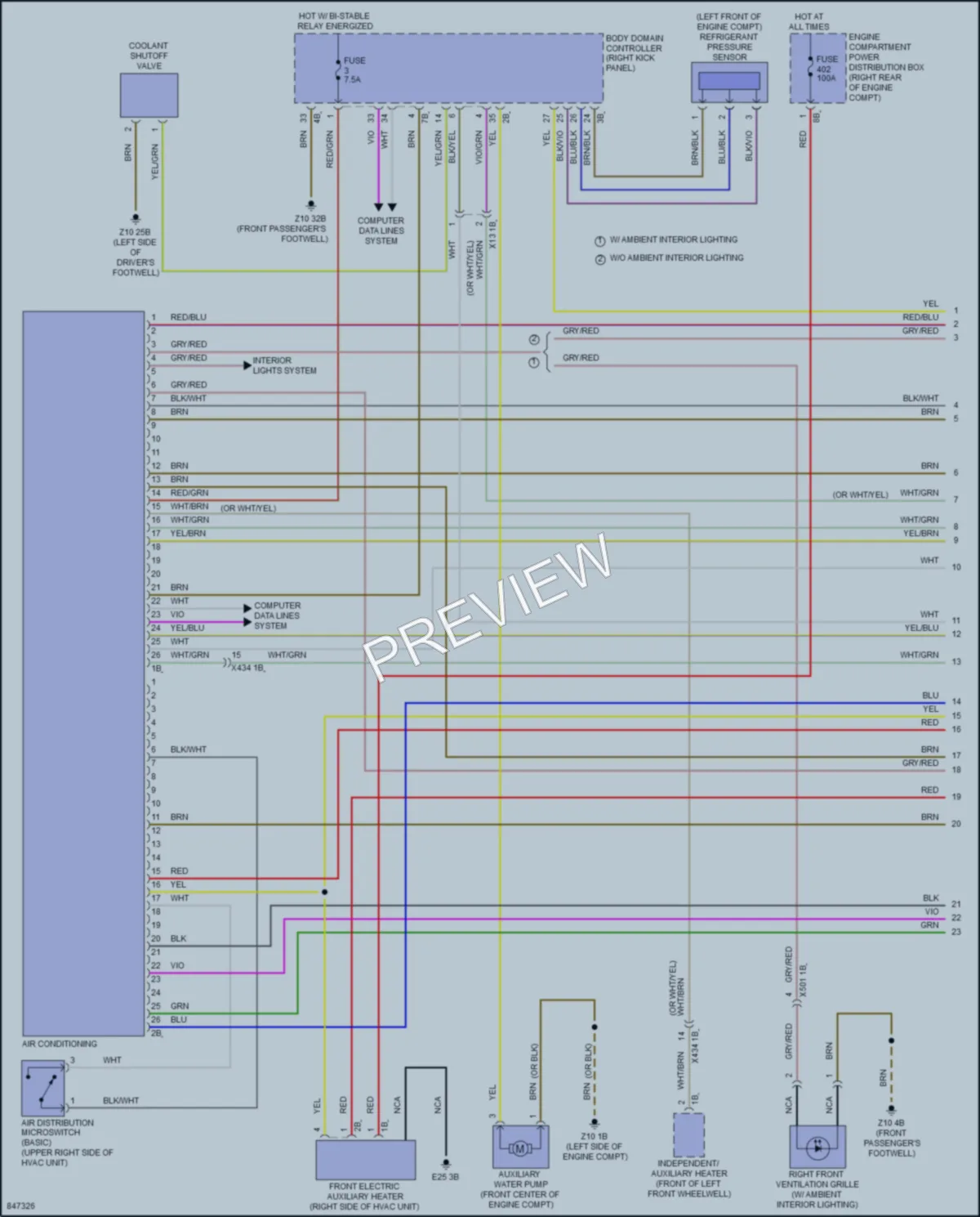 2023 BMW 330i Air Conditioning wiring diagram preview
