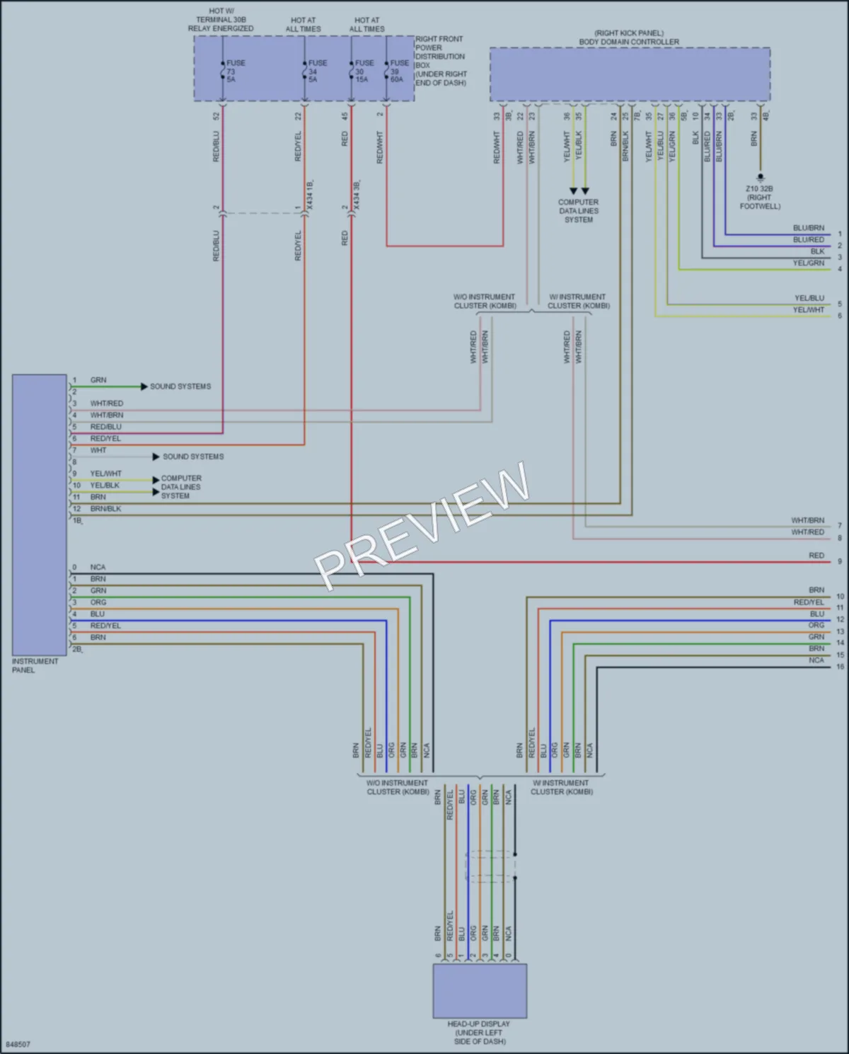 2023 BMW 430i Instrument Cluster wiring diagram preview