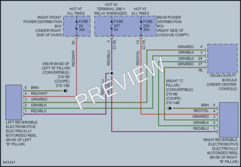 2023 BMW 430i Passive Restraints wiring diagram preview