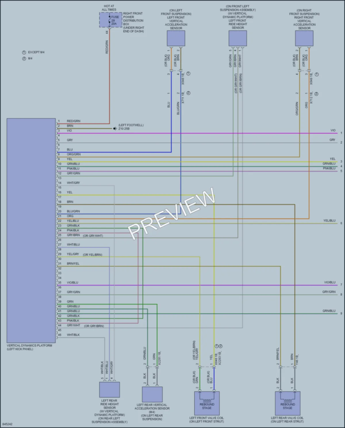 2023 BMW 430iGranCoupe Electronic Suspension wiring diagram preview