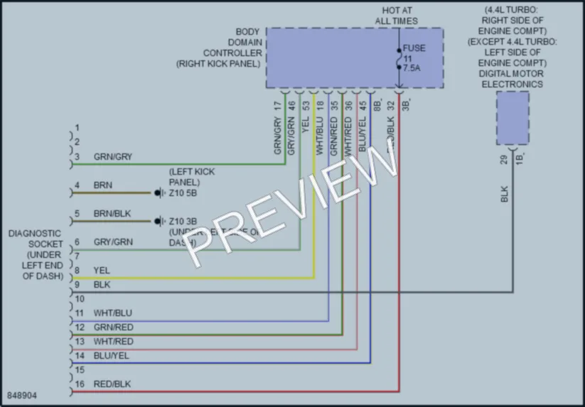 2023 BMW 530e Computer Data Lines wiring diagram preview