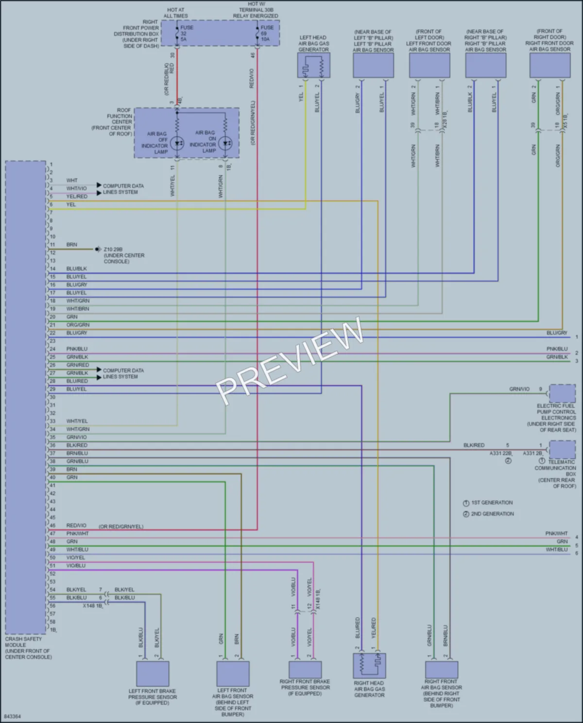 2023 BMW 530e Supplemental Restraints wiring diagram preview
