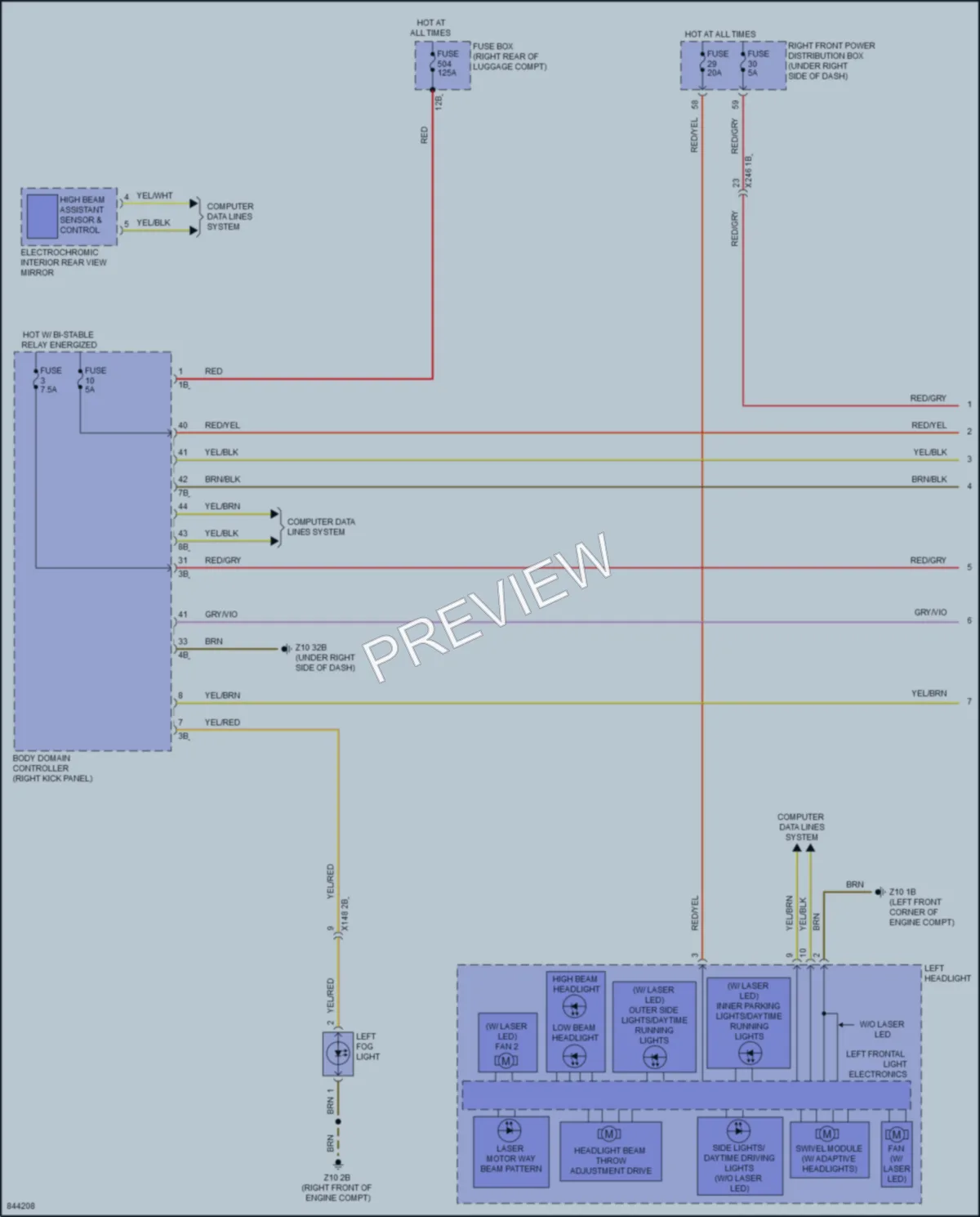 2023 BMW 530i Headlights wiring diagram preview