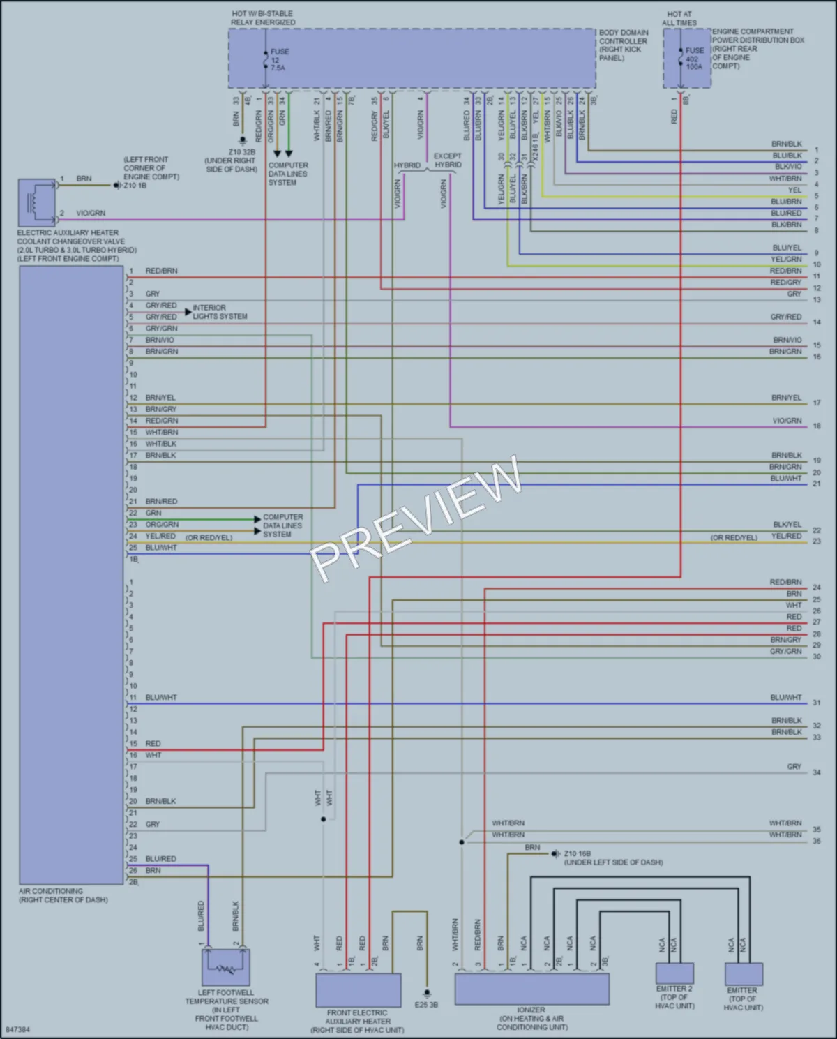 2023 BMW 540i Air Conditioning wiring diagram preview