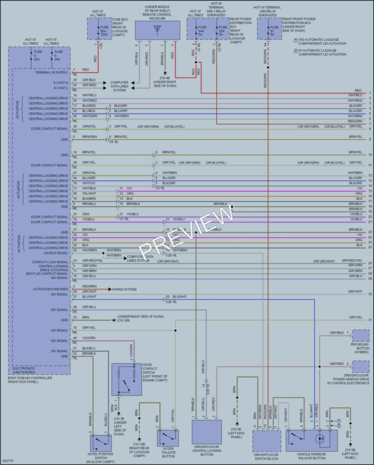 2023 BMW 540i Power Door Locks wiring diagram preview