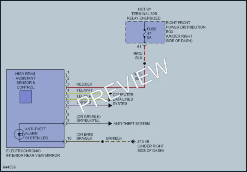 2023 BMW 540i Power Mirrors wiring diagram preview