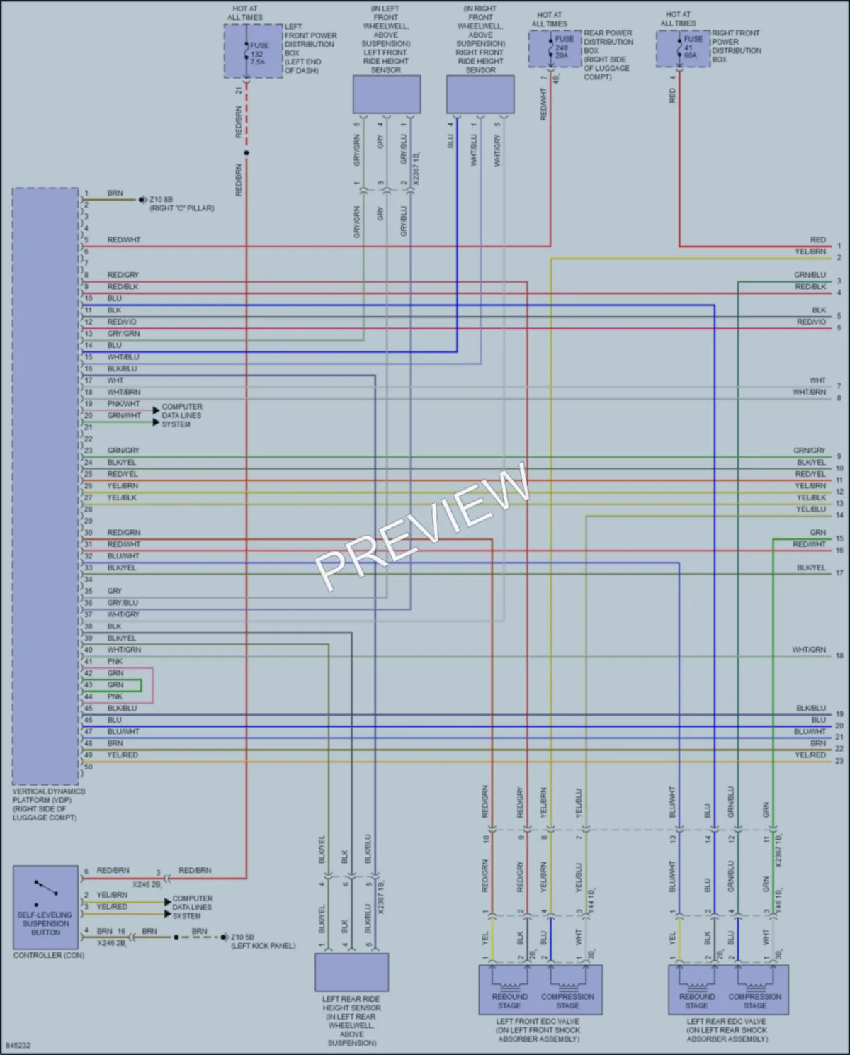 2023 BMW 760i Electronic Suspension wiring diagram preview