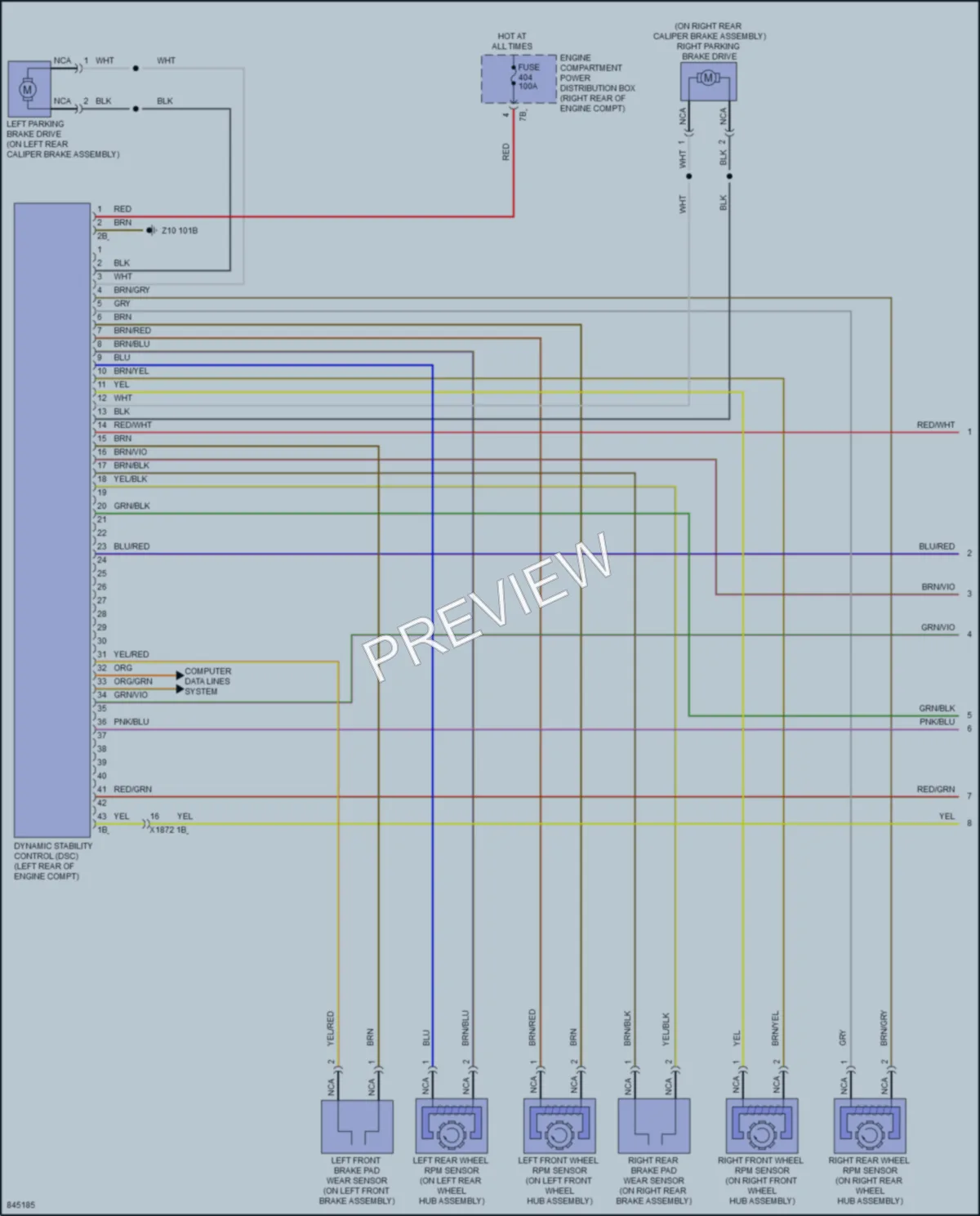 2023 BMW 840i Anti Lock Brakes wiring diagram preview