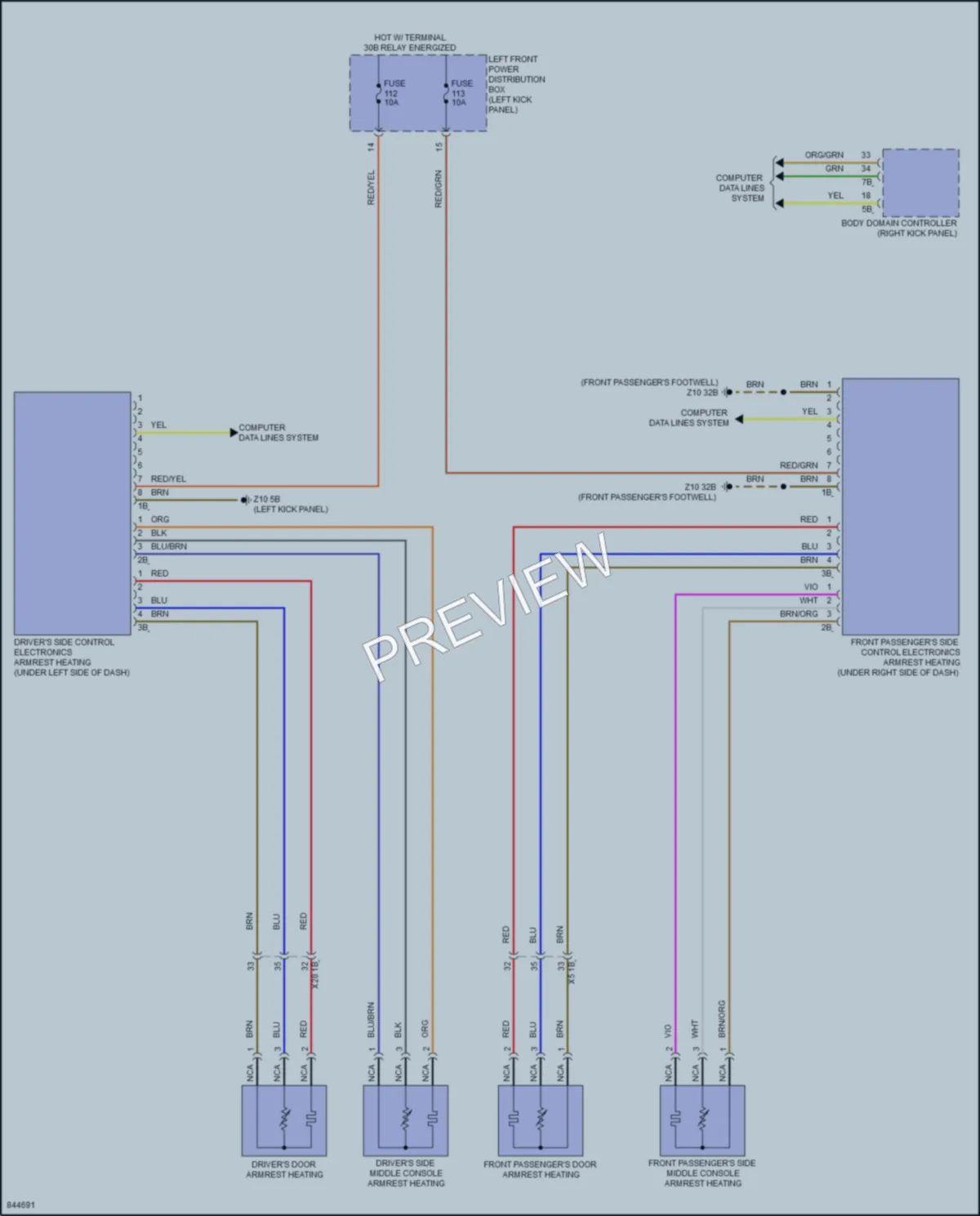 2023 BMW 840i Power Seats wiring diagram preview