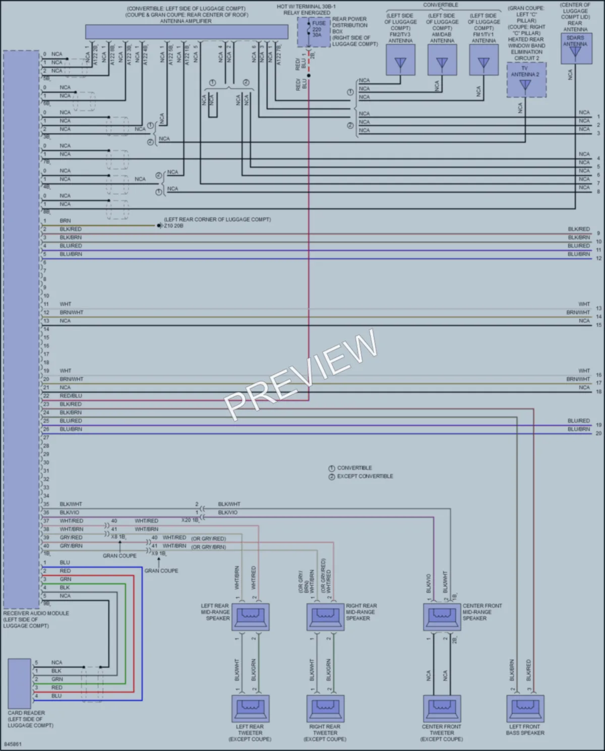2023 BMW 840i Radio wiring diagram preview
