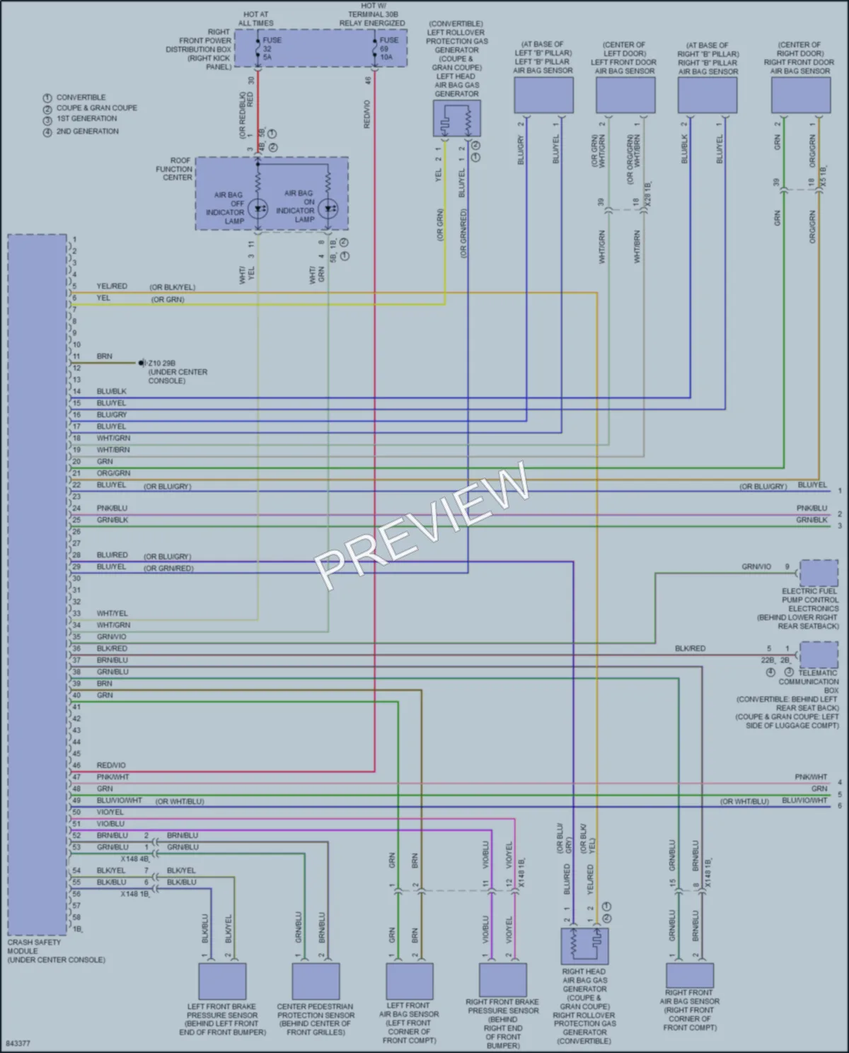 2023 BMW 840i Supplemental Restraints wiring diagram preview