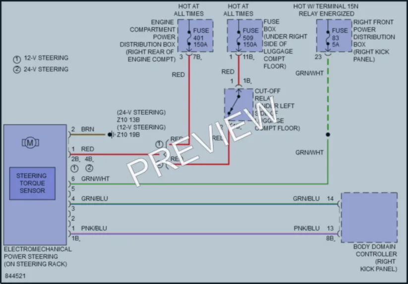 2023 BMW 840iGranCoupe Electronic Power Steering wiring diagram preview
