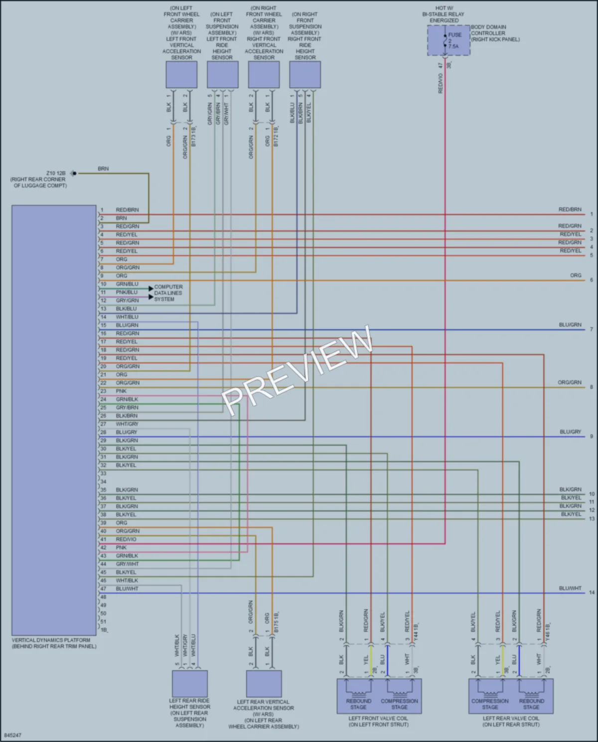 2023 BMW 840iGranCoupe Electronic Suspension wiring diagram preview