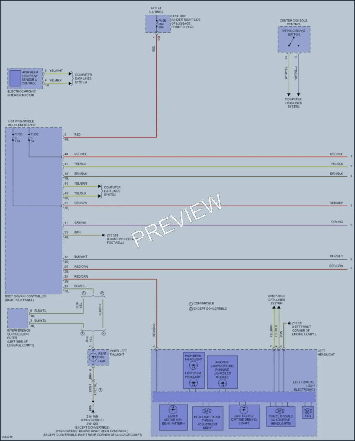 2023 BMW 840iGranCoupe Headlights wiring diagram preview