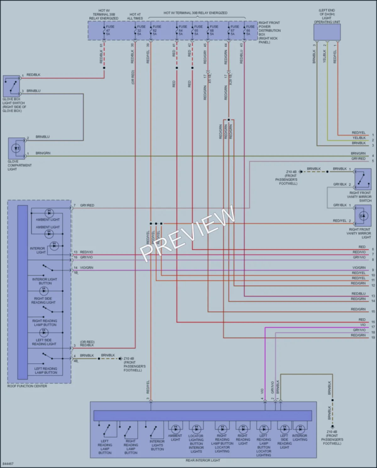 2023 BMW 840iGranCoupe Interior Lights wiring diagram preview